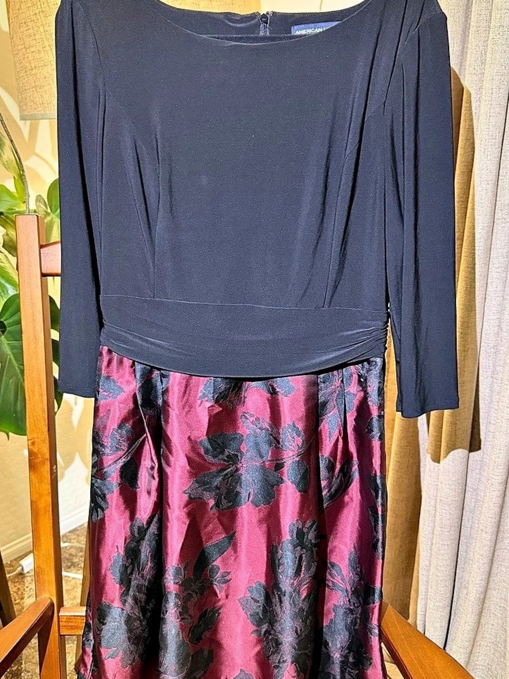 American Living Floral Dress in Red & Black